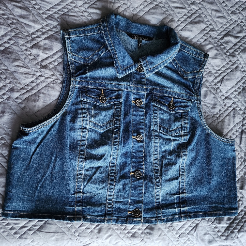 Baccini sleeveless Blue jean vest